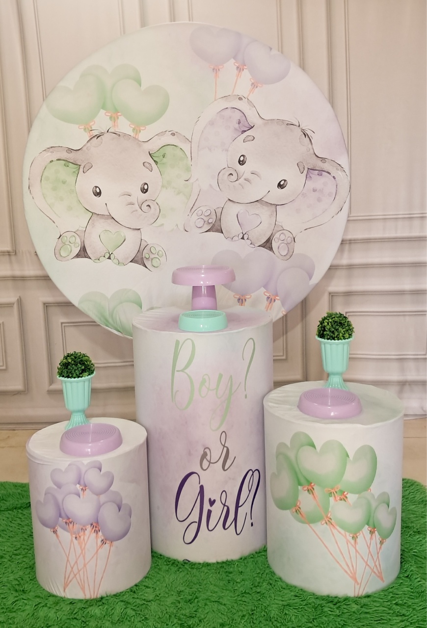 Chá Revelação Elefantinho - Silmara Decorações 