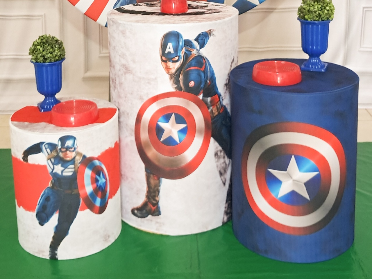 Capa Cilindros Capitão América  - Silmara Decorações 