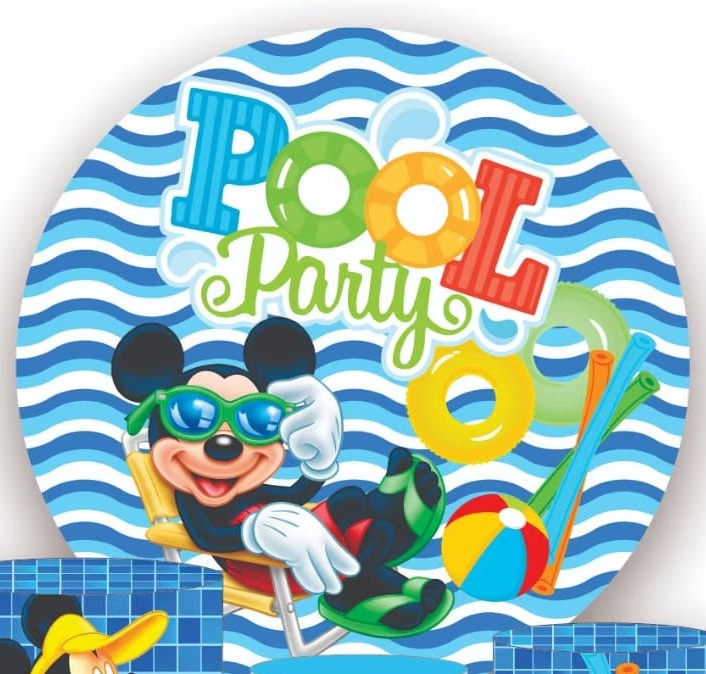 Painel Redondo Mikey Pool Party  - Silmara Decorações 
