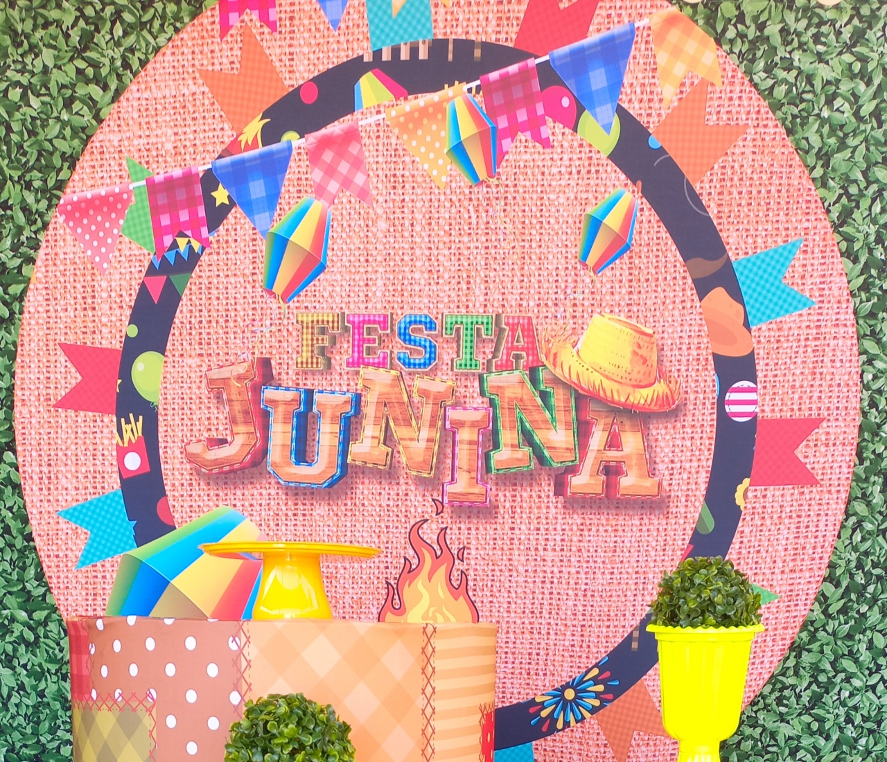 Tecido Painel Redondo Festa Junina - Silmara Decorações 