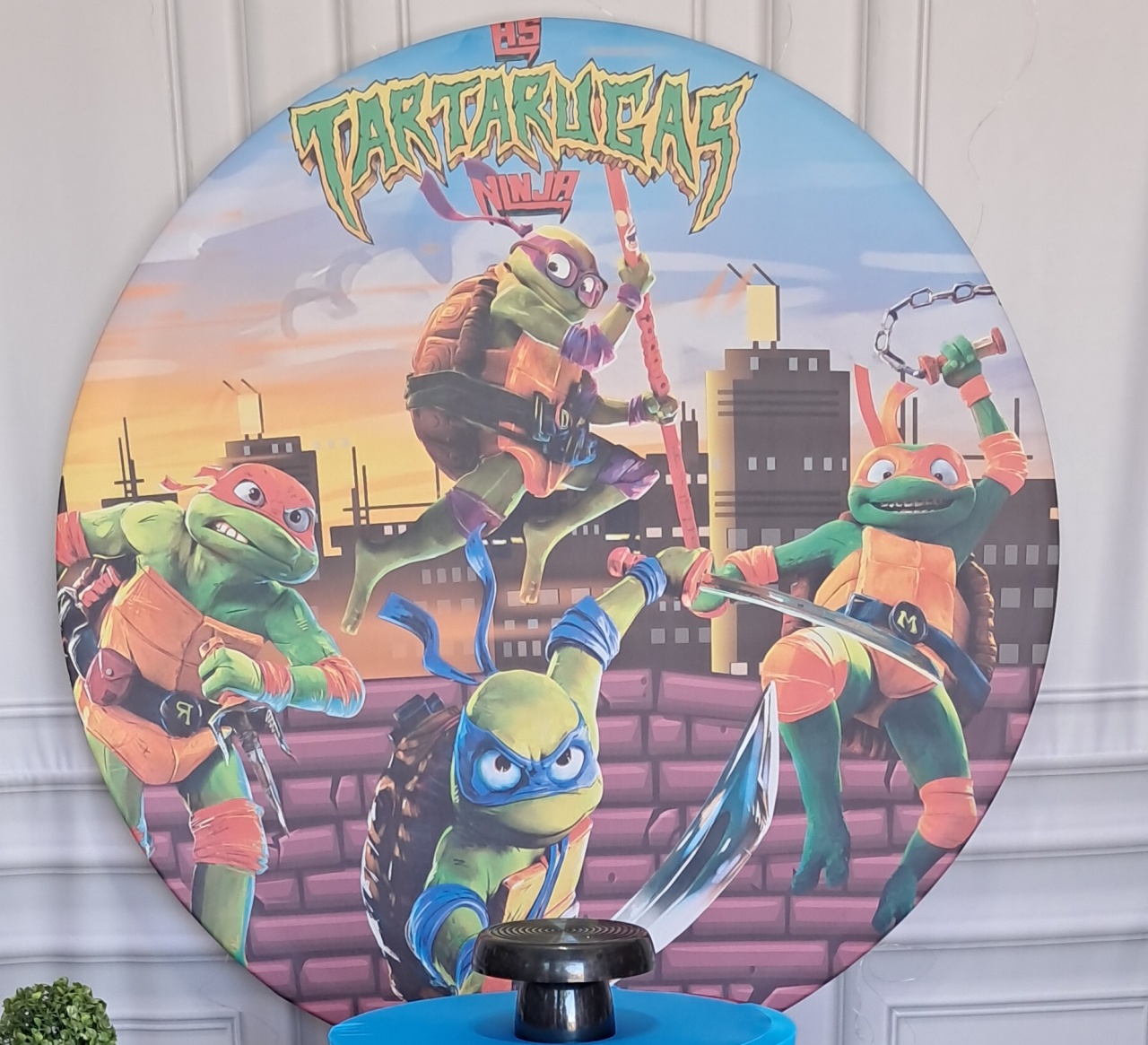 Tecido Redondo Tartarugas Ninja - Silmara Decorações 
