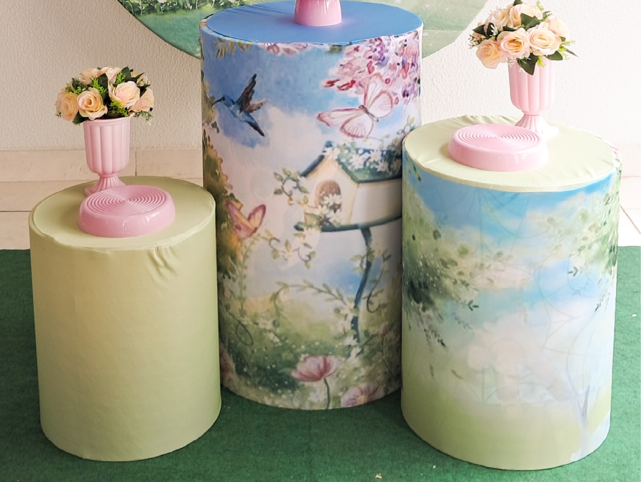 Tecido Capa de Cilindro Jardim Encantado - Silmara Decorações 