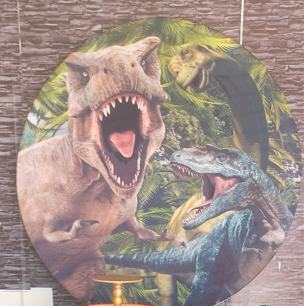 Tecido Painel Redondo Dinossauro - Silmara Decorações 