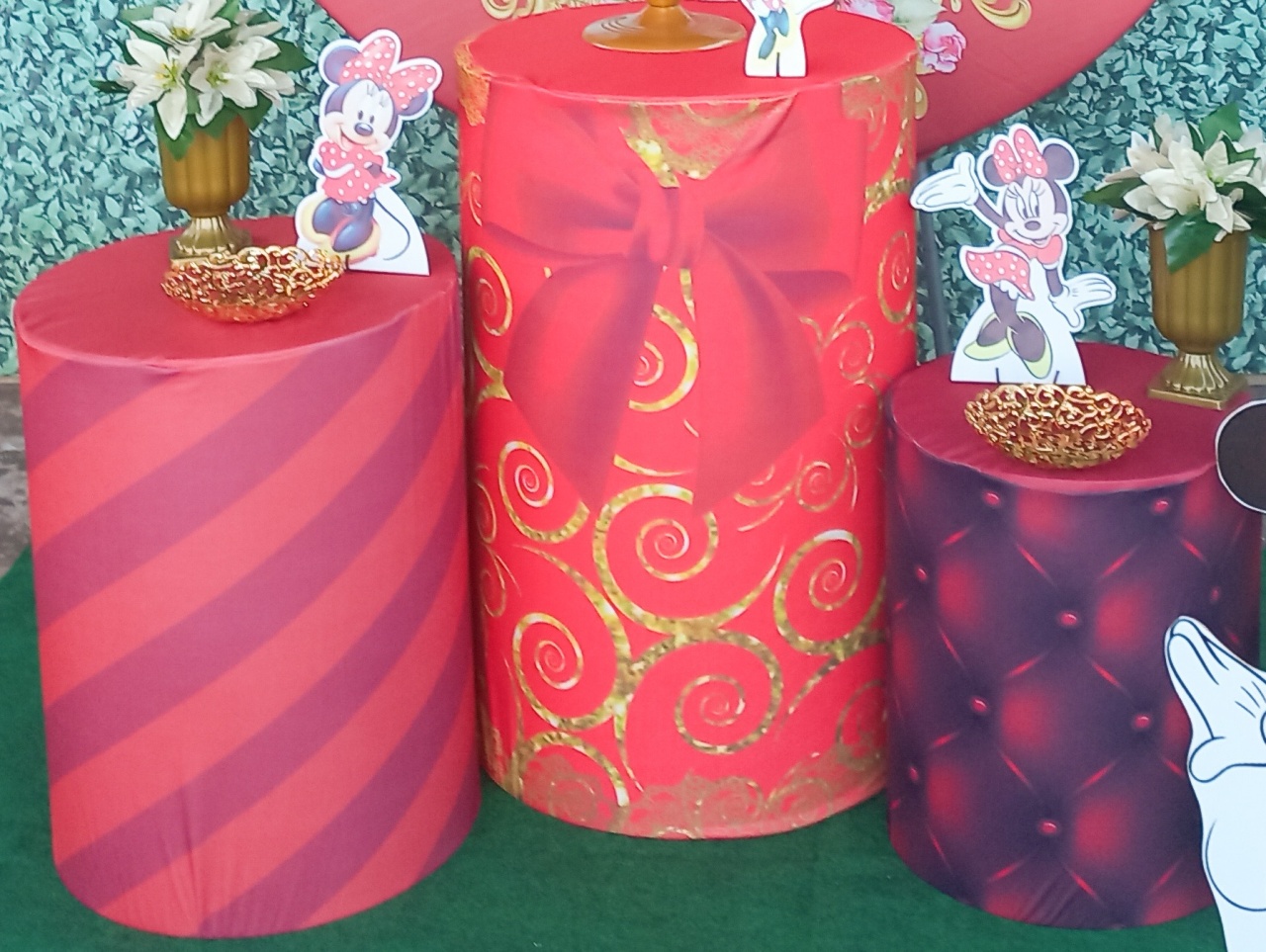 Tecido Capa de Cilindro Minnie Vermelha - Silmara Decorações 