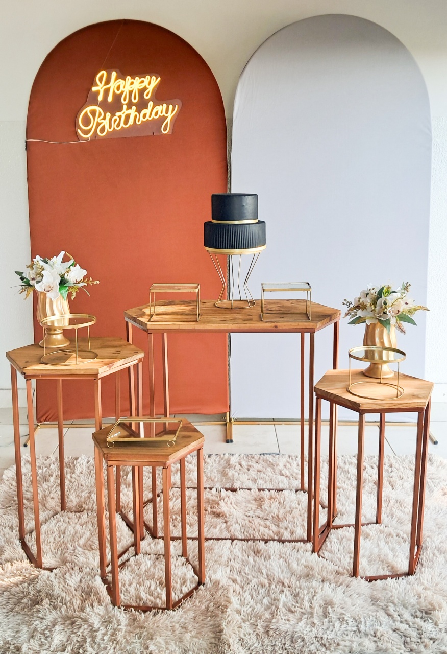 Luxo Terracota E Cinza Sextavado - Silmara Decorações 