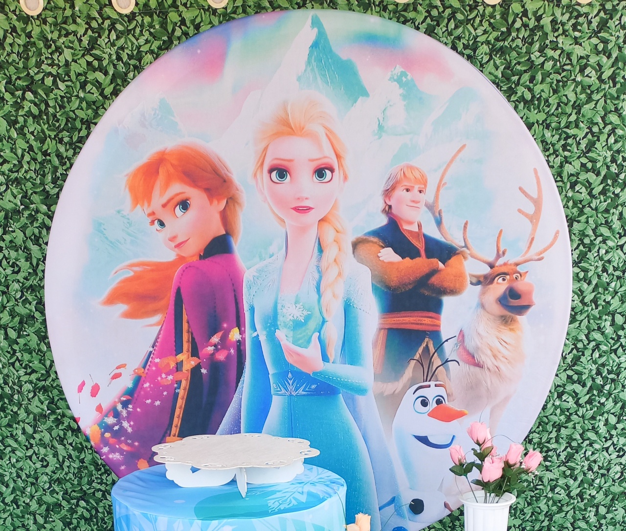 Tecido Painel Redondo Frozen 02 - Silmara Decorações 