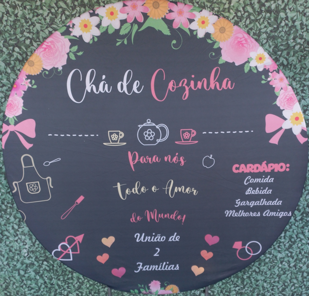 Tecido Painel Redondo Chá de Cozinha - Silmara Decorações 