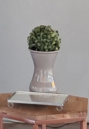 Vaso Cerâmico Cinza - Silmara Decorações 