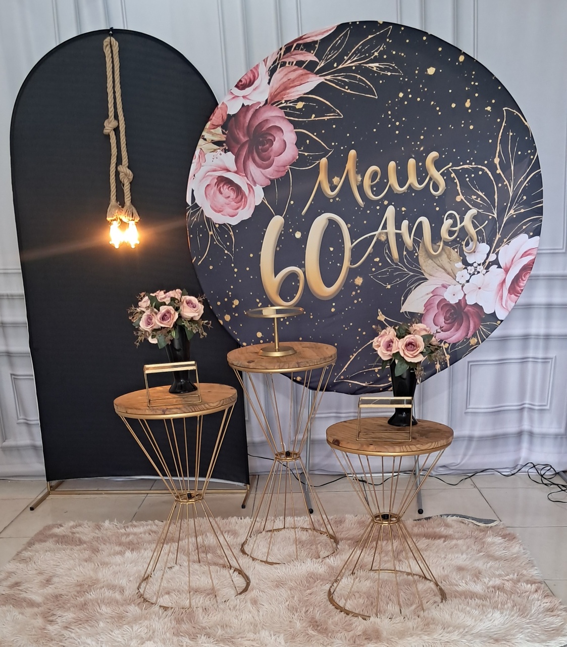 60 Anos  Rosa - Silmara Decorações 