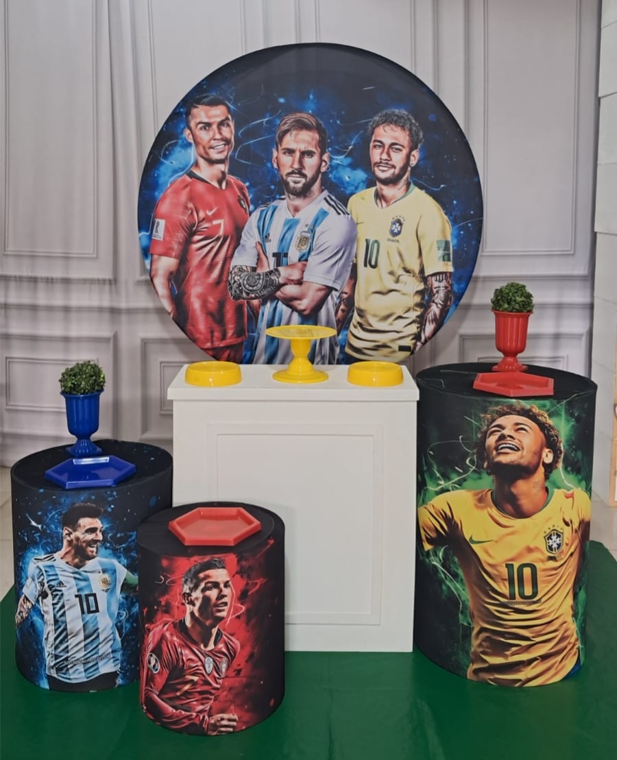 Craques Jogadores Neymar, Messi Cr7 - Silmara Decorações 