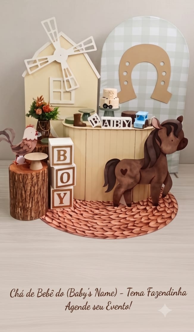 Chá de Bebê Fazendinha Boy Luxo - Dona mocinha 