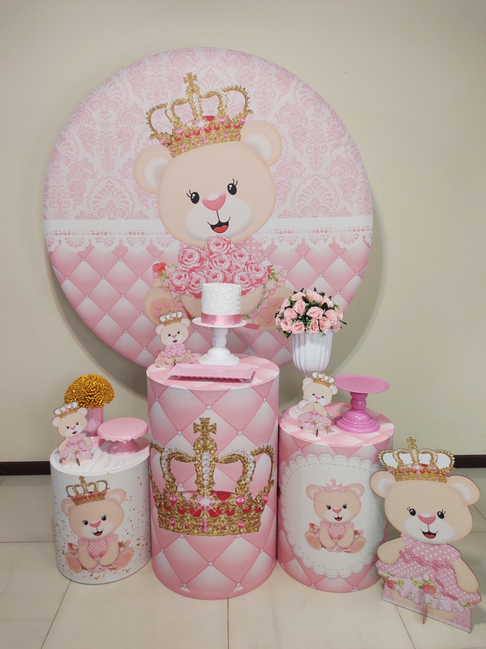 Ursa Princesa Loira Kit 1 - Senhora Pig Pegue e Monte 