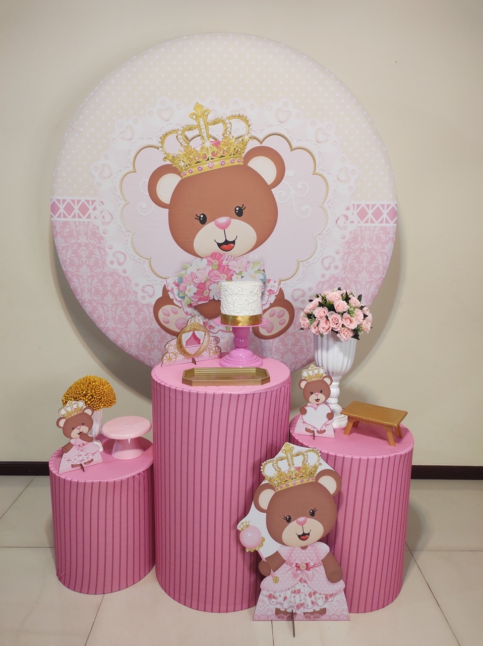 Ursa Princesa Morena Kit 1 - Senhora Pig Pegue e Monte 
