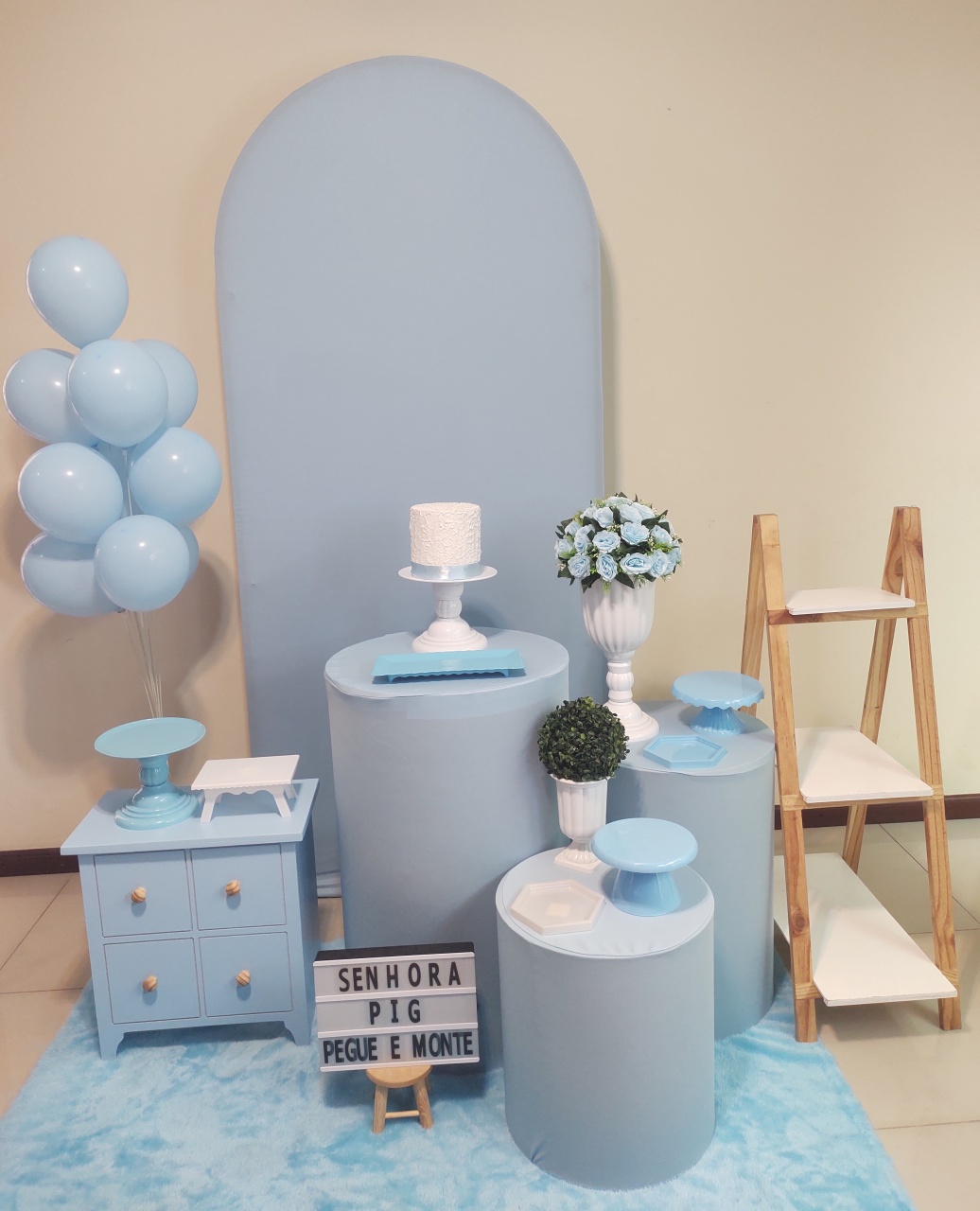 Romano Azul Bebê Kit 2 - Senhora Pig Pegue e Monte 