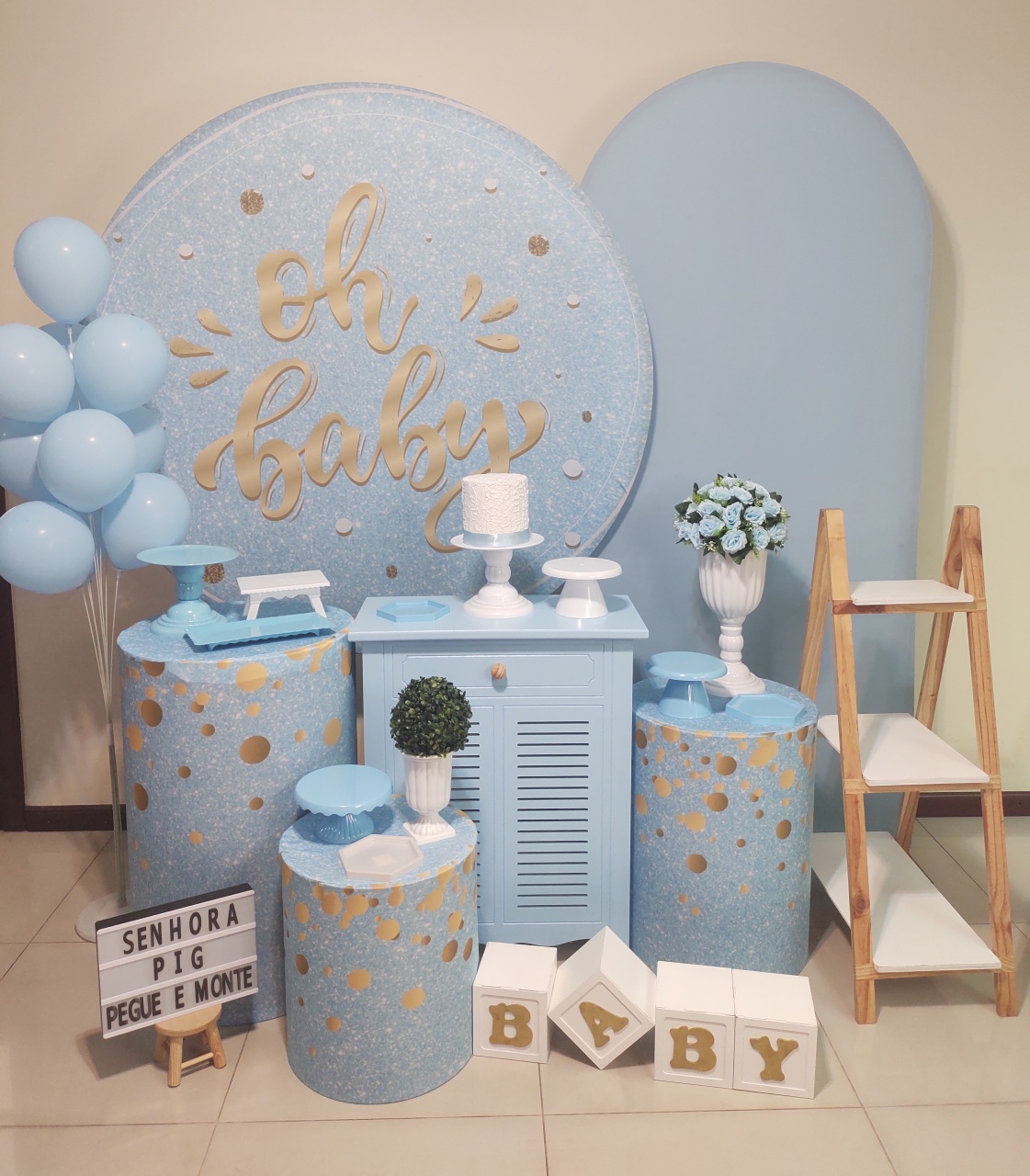 Oh Baby Azul Kit 3 - Senhora Pig Pegue e Monte 