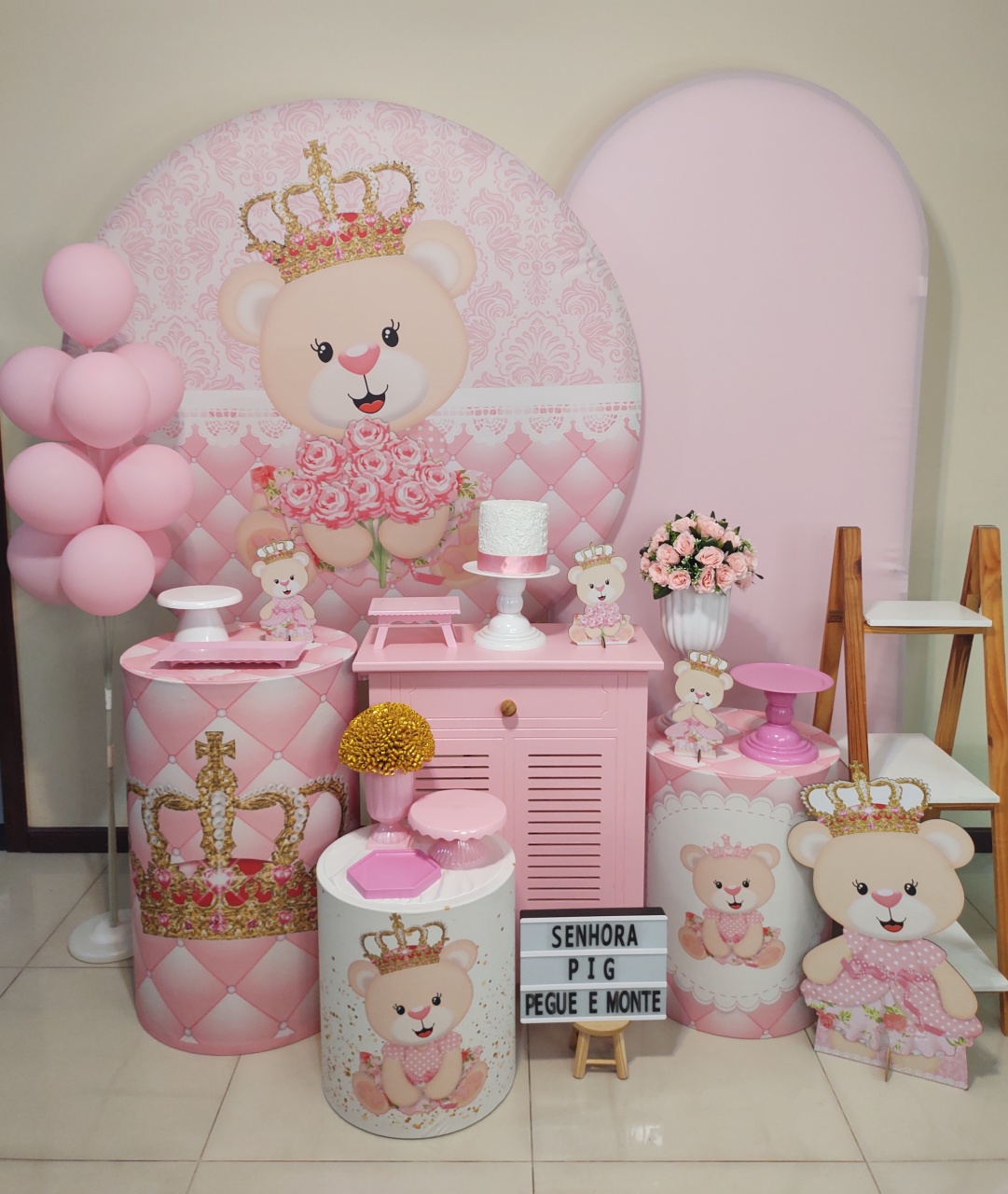 Ursa Princesa Loira Kit 3 - Senhora Pig Pegue e Monte 
