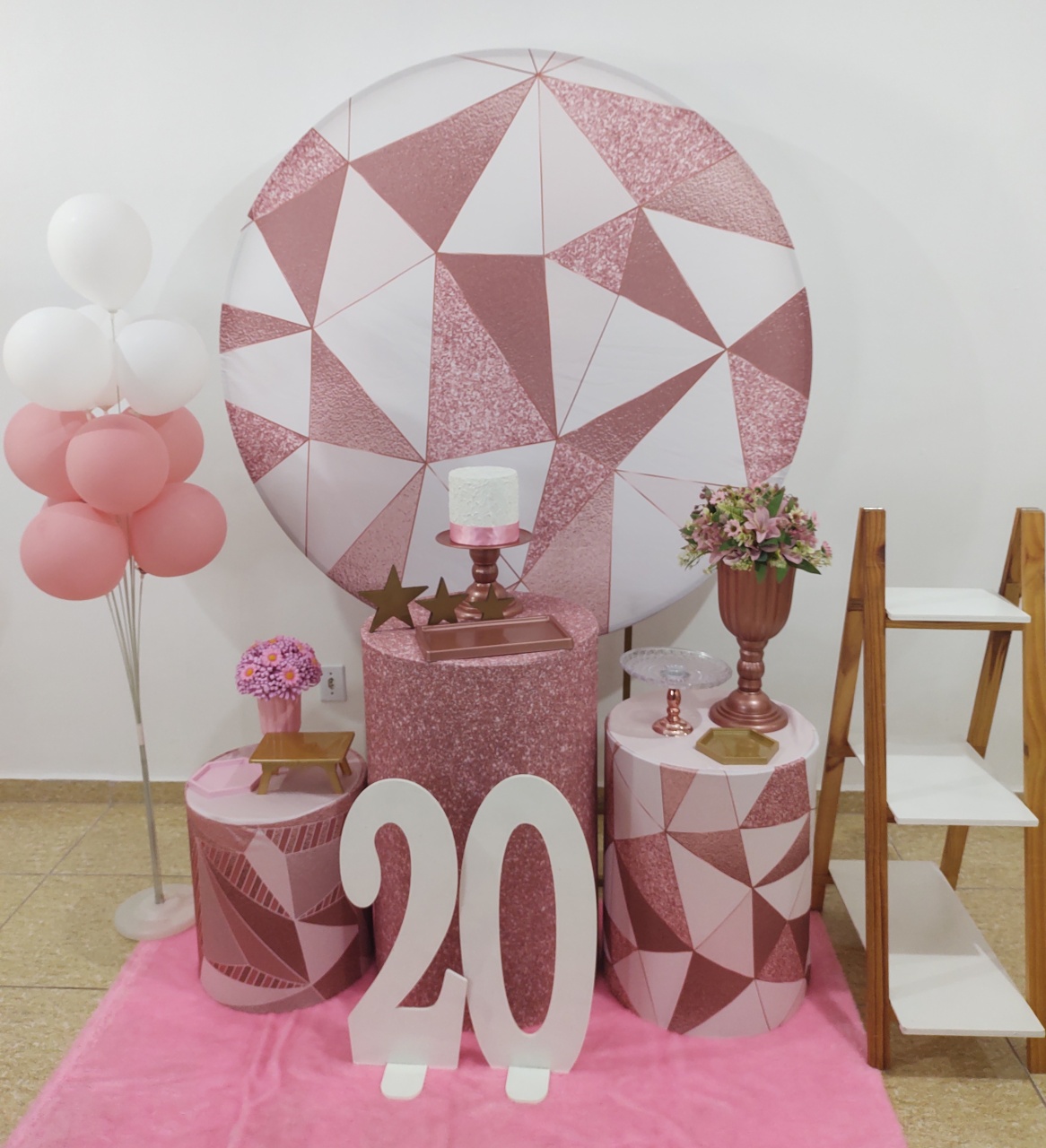 Rosê Geométrico Kit 2 - Senhora Pig Pegue e Monte 