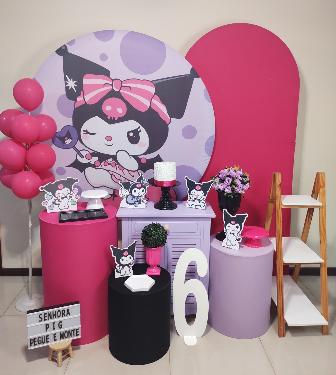 Kuromi Kit 3 - Senhora Pig Pegue e Monte 