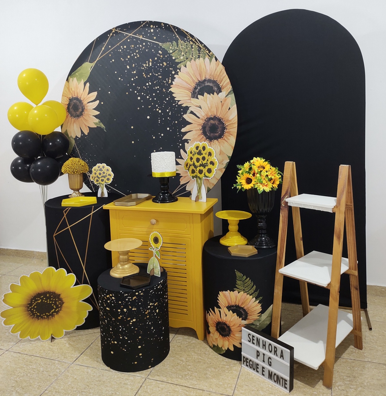 Girassol Preto Kit 3 - Senhora Pig Pegue e Monte 