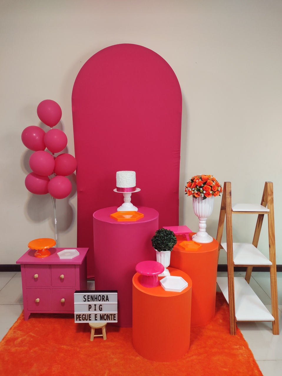 Pink E Laranja Kit 2 - Senhora Pig Pegue e Monte 