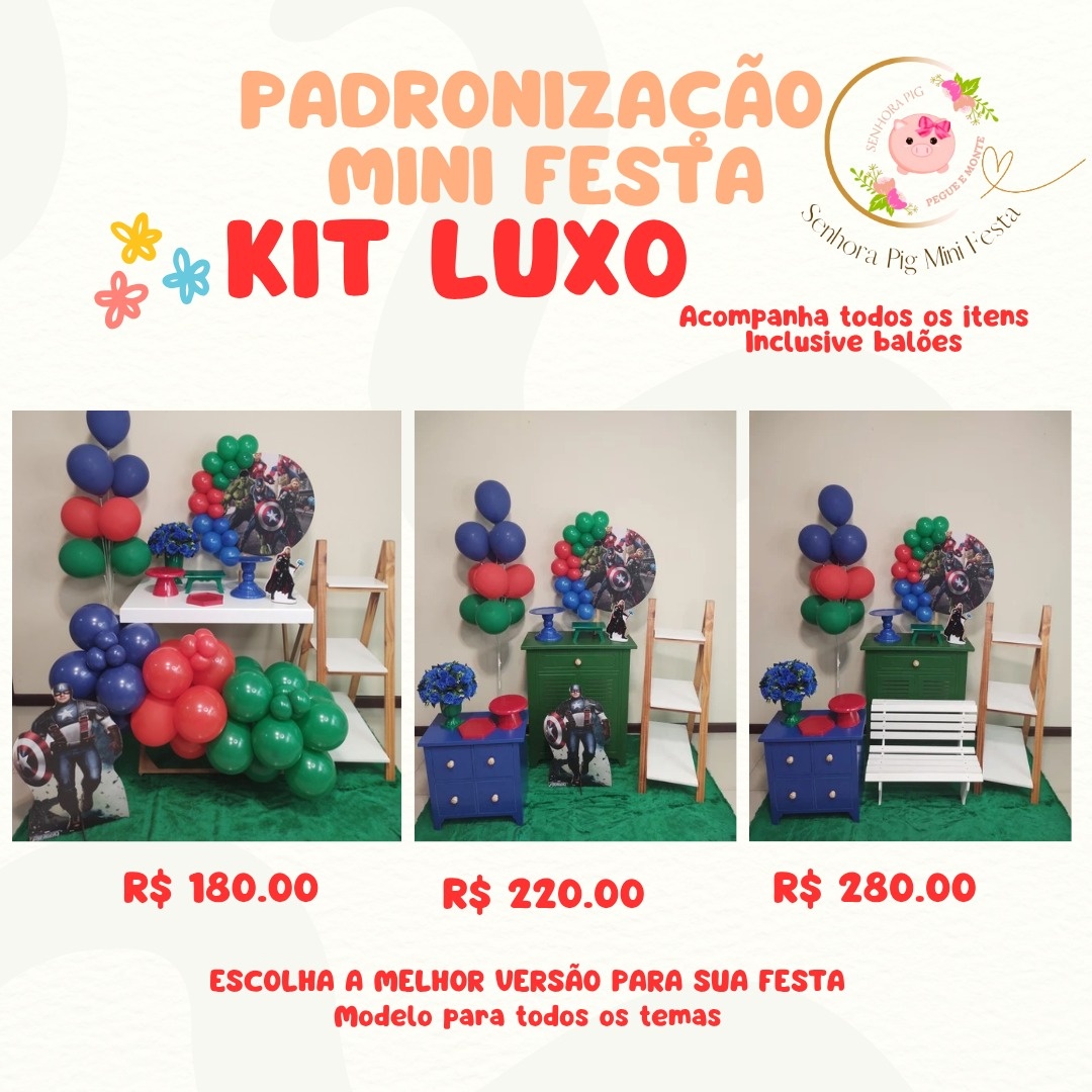 Mini Kits Para Mini Festa Kits Luxo - Senhora Pig Pegue e Monte 