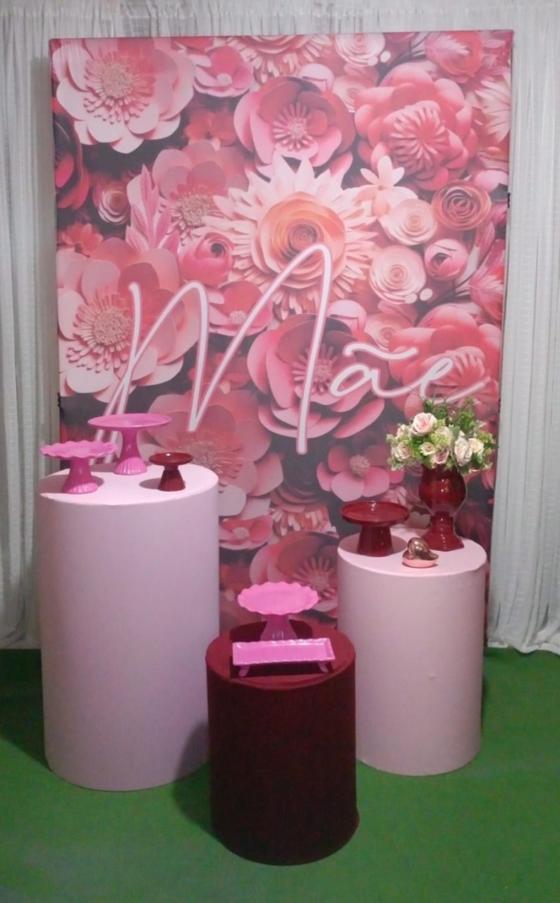Kit Prata Dia das Mães Floral Marsala - RM Festas