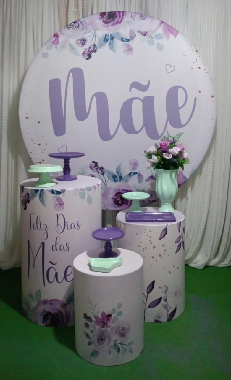 Kit Bronze Dia das Mães Lilás  - RM Festas