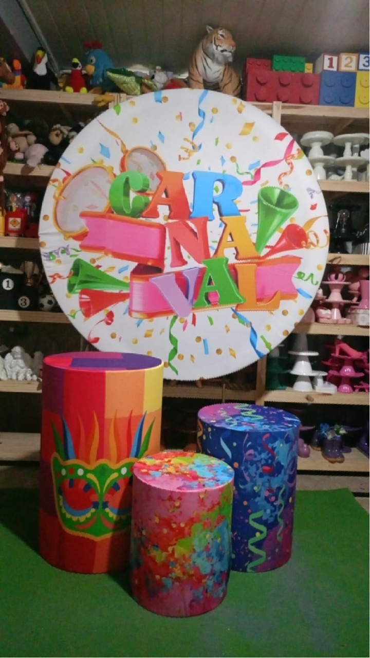 Kit Sublimado Carnaval 1 Painel Redondo - RM Festas
