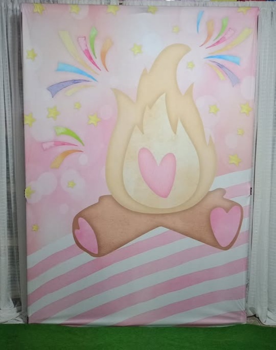 Painel Lateral Junino Fogueira Rosa - RM Festas