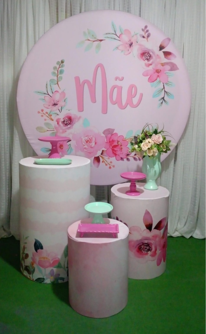 Kit Bronze Dia das Mães  Floral Rosa - RM Festas