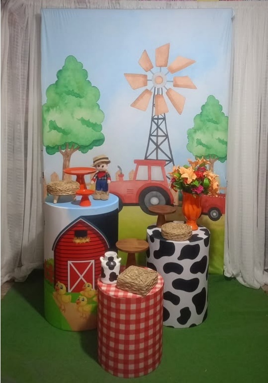 Kit Prata Trator Vermelho (Fazendinha 2) - RM Festas