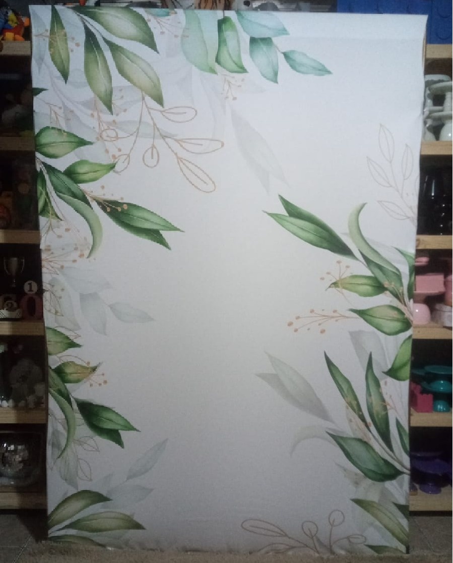 Painel Lateral Floral Verde - RM Festas