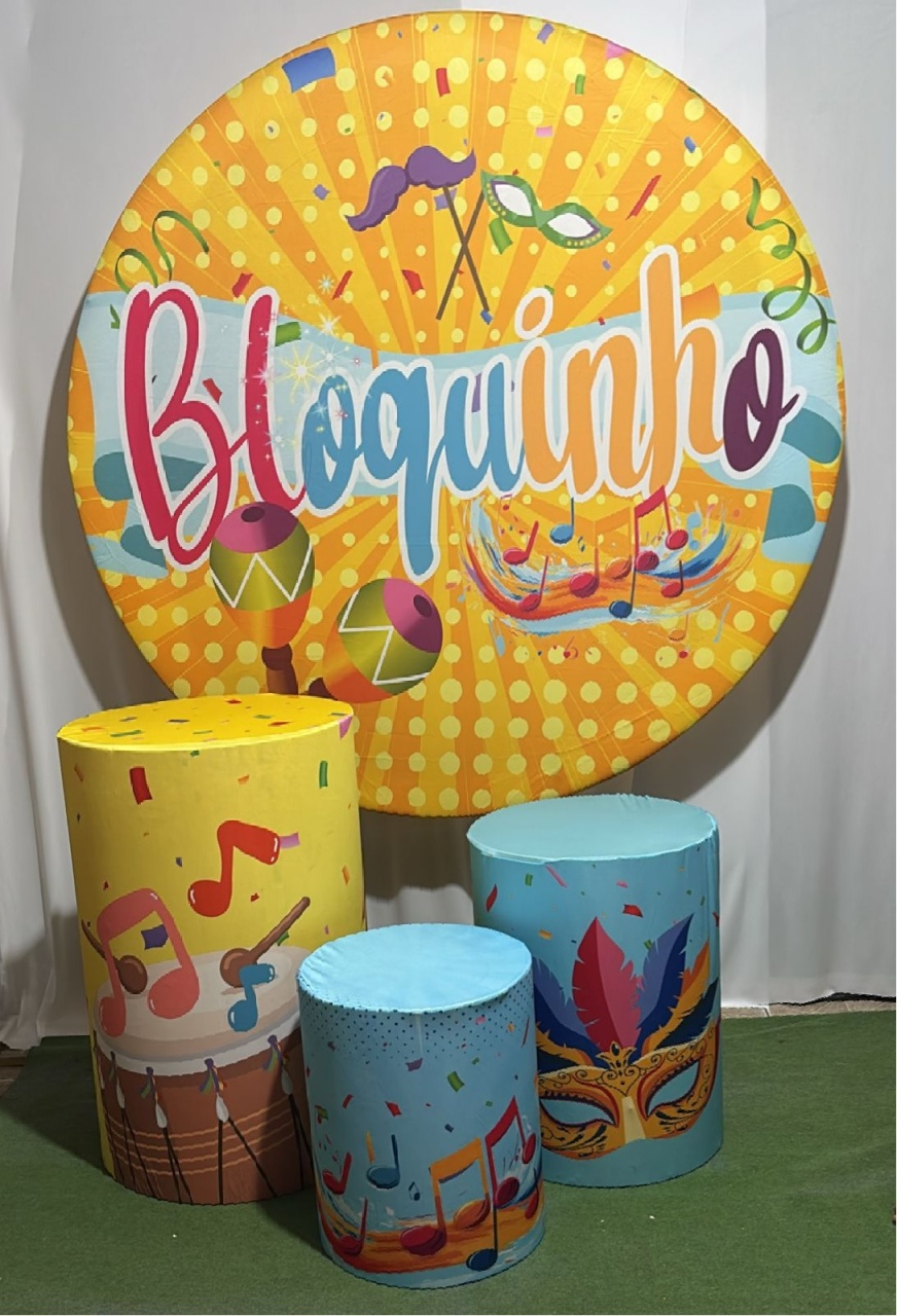 Kit Sublimado Carnaval Bloquinho Amarelo - RM Festas
