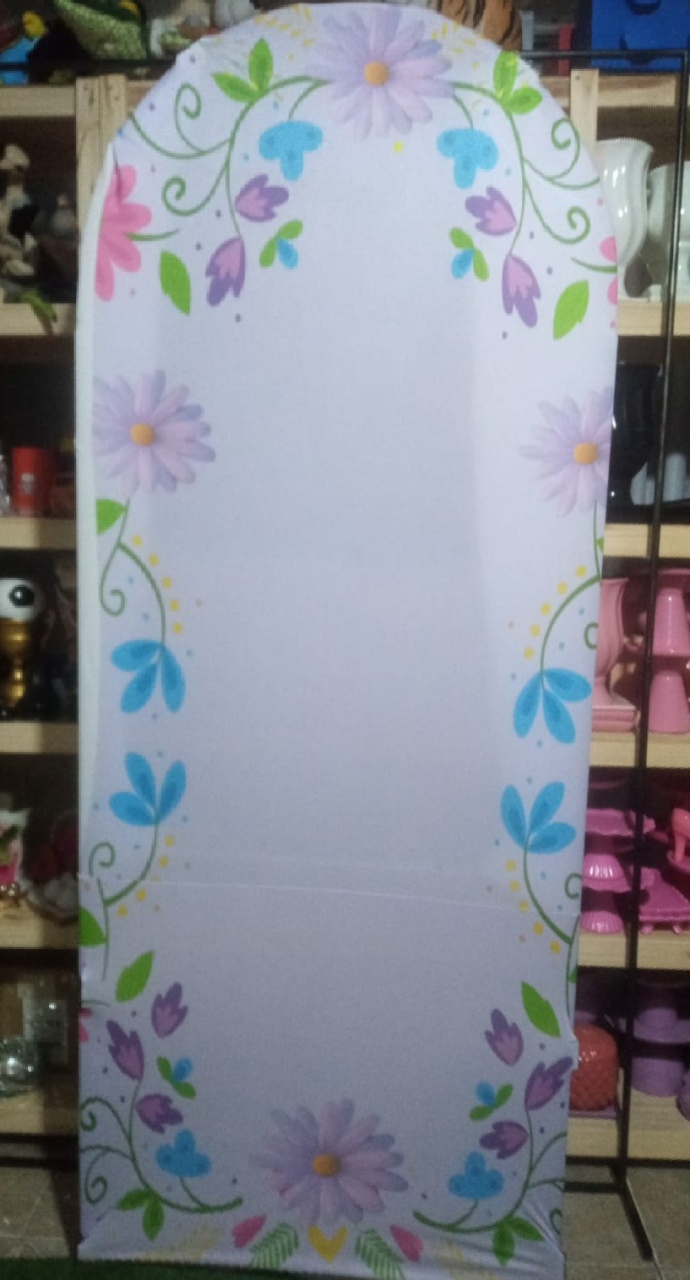Painel Lateral Veste Facil Floral Lilás  - RM Festas