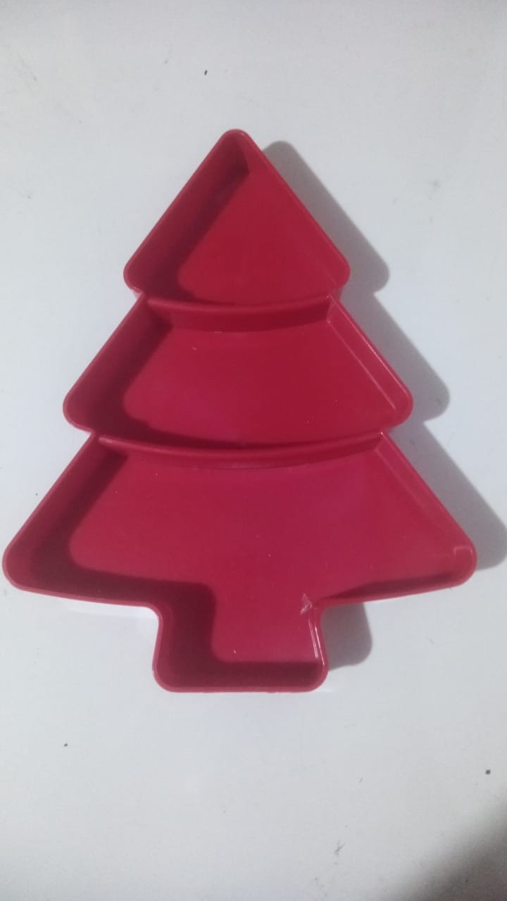 Bandeja de Árvore de Natal Vermelho  - RM Festas