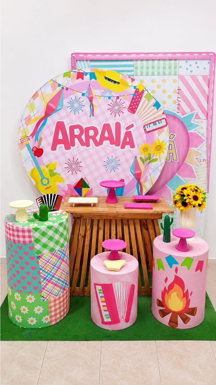Kit Ouro Festa Junina Arraiá Rosa - RM Festas