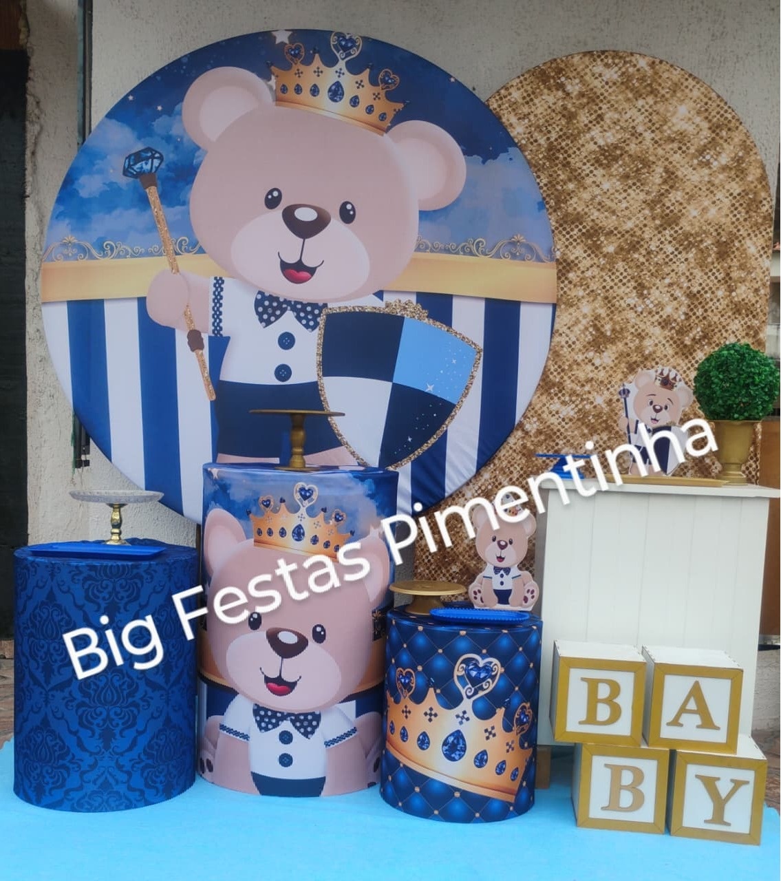 Kit Diamante Chá de Bebe Ursinho Cubos - big festas pimentinha