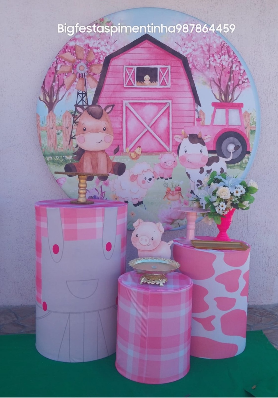 Kit Prata Fazendinha Rosa - big festas pimentinha