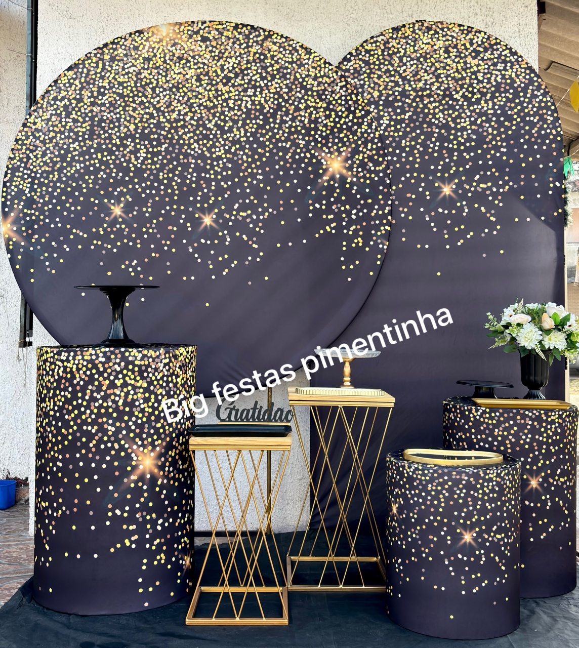 Kit Diamante Mesa X Glitter Preto - big festas pimentinha