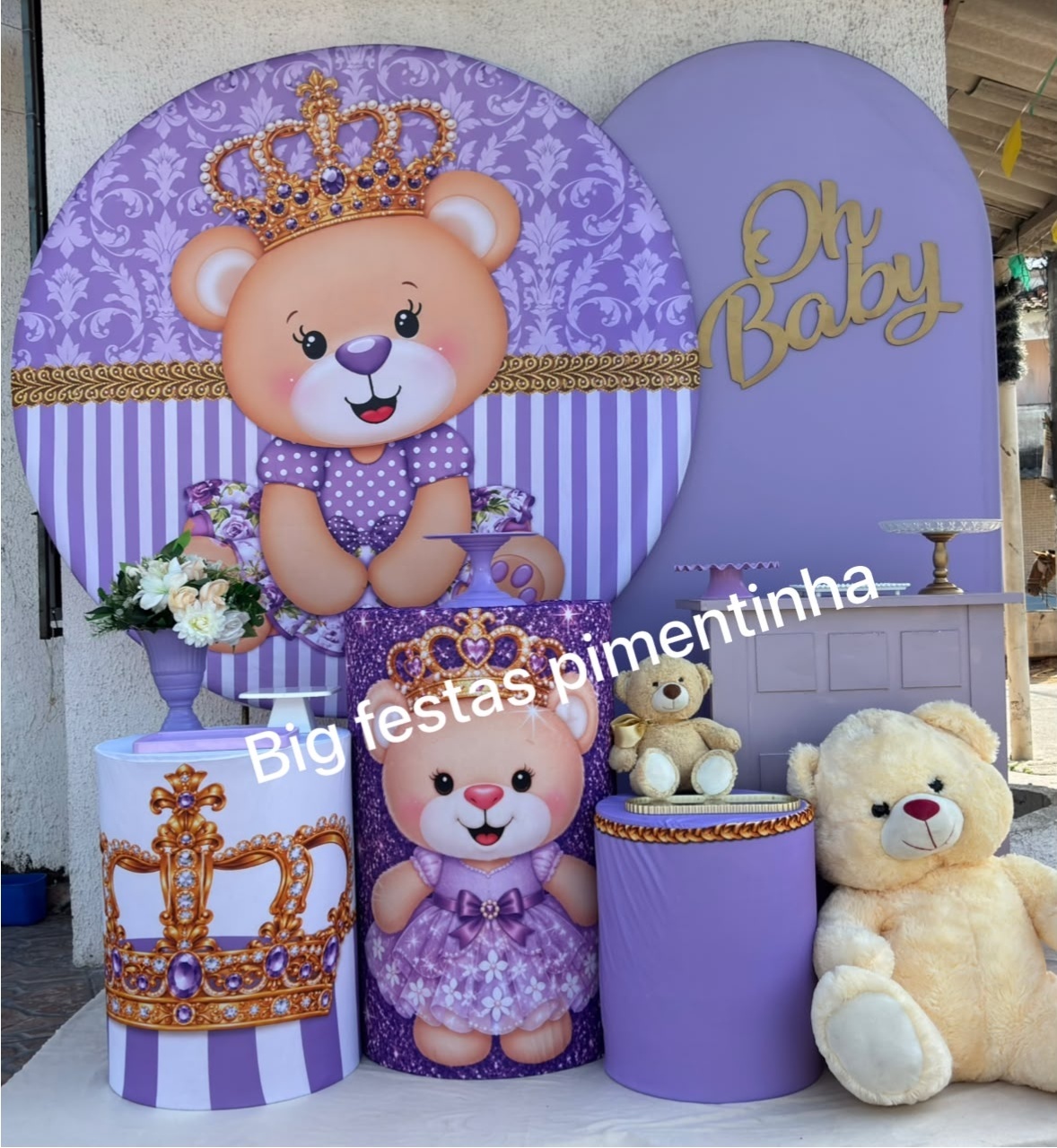 Kit Diamante Ursinha Roxa - big festas pimentinha