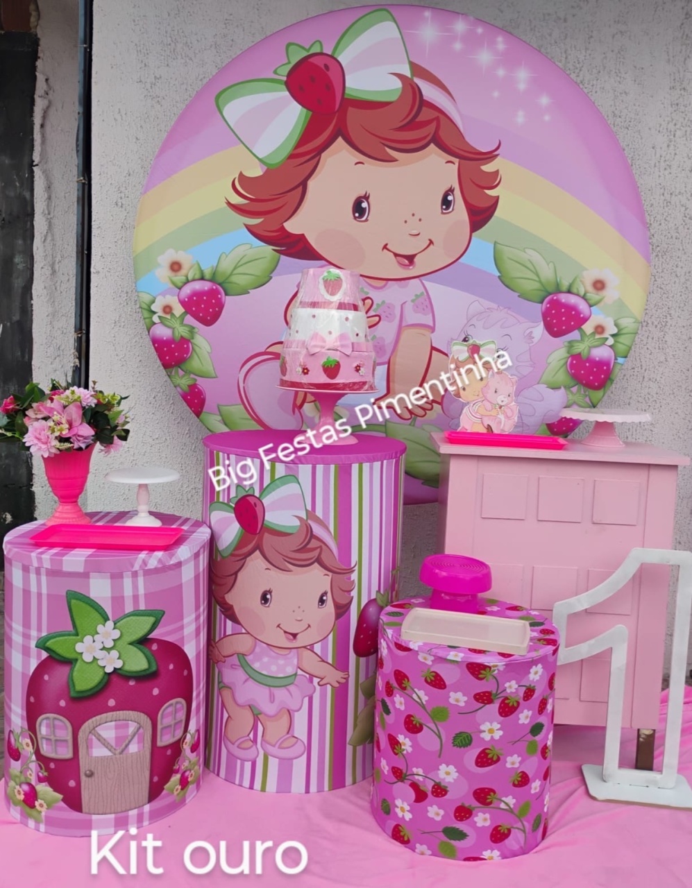 Kit Ouro Moranguinho Baby  - big festas pimentinha