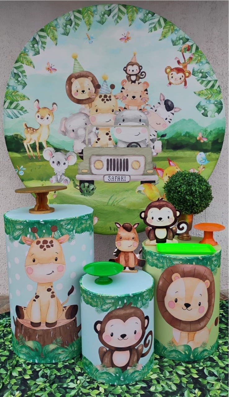 Kit Prata Safari Baby  - big festas pimentinha