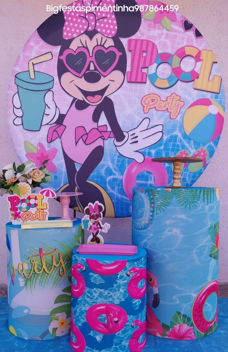 Kit Prata Pool Party Minnie - big festas pimentinha