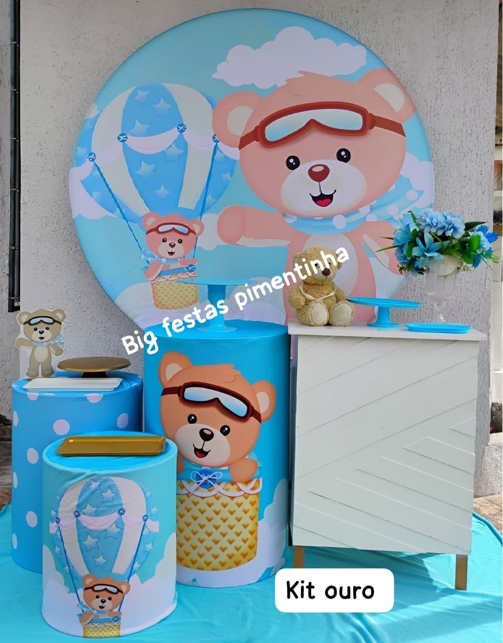 Kit Ouro Ursinho Baloeiro - big festas pimentinha