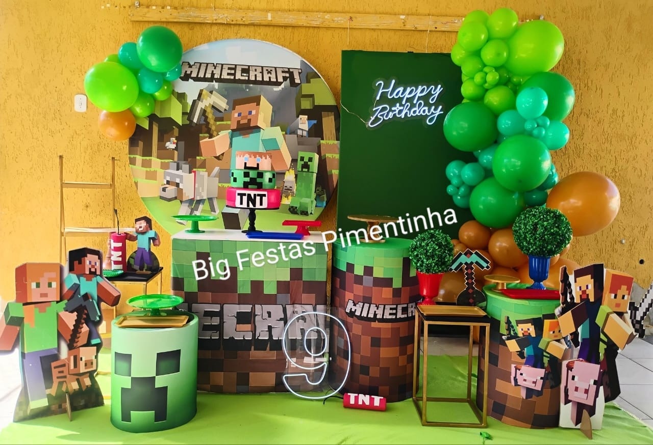 Decoração Minecraft - big festas pimentinha