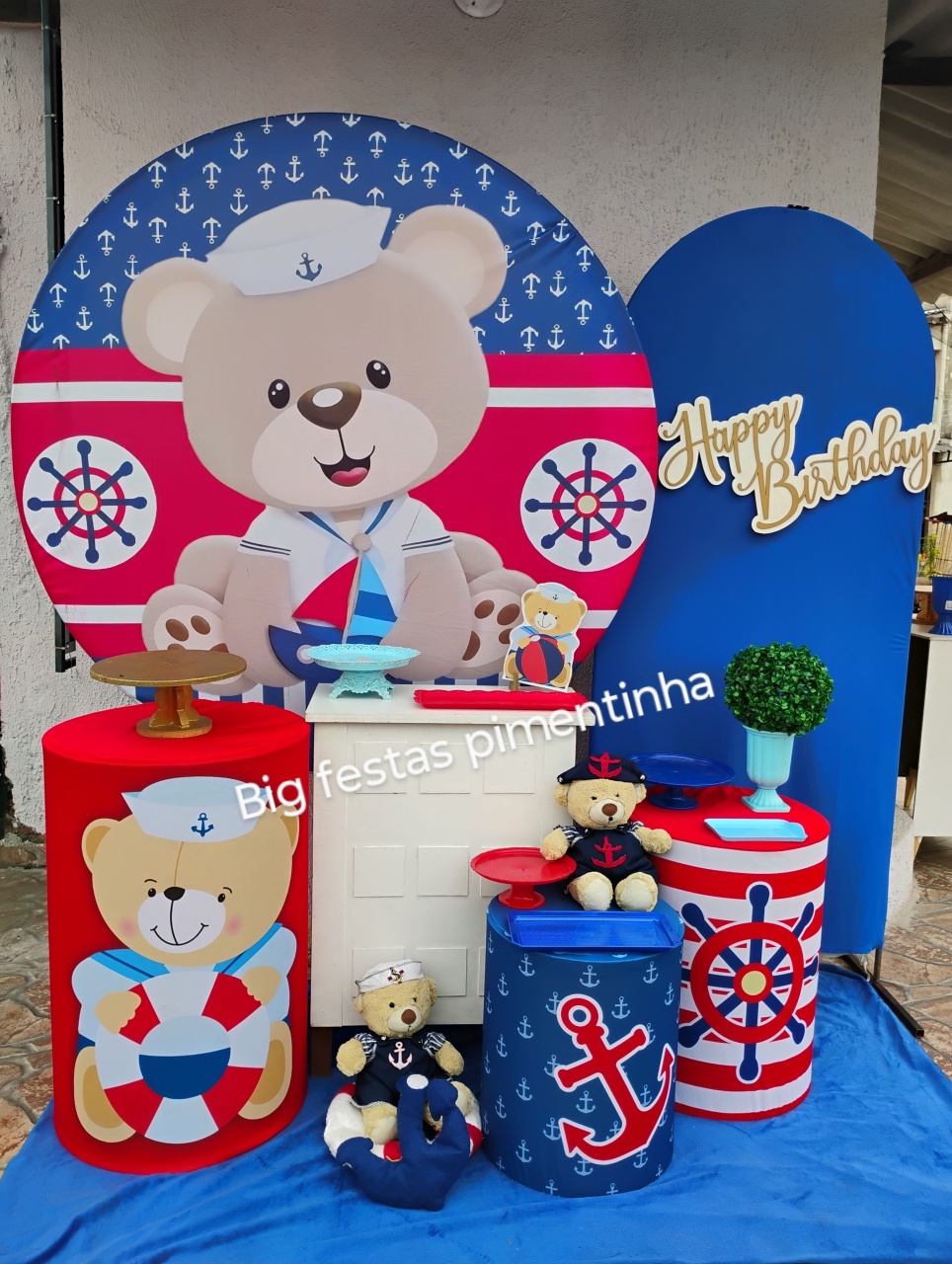 Kit Diamante Ursinho Marinheiro - big festas pimentinha