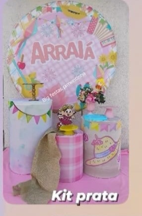 Kit Prata Arraiá Rosa - big festas pimentinha