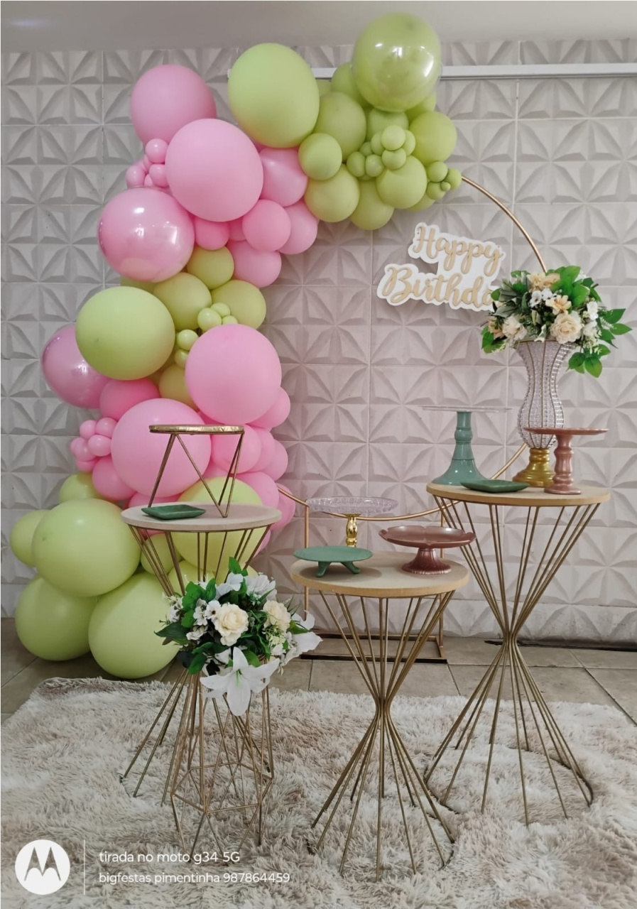 Decoração Rosa E Verde - big festas pimentinha
