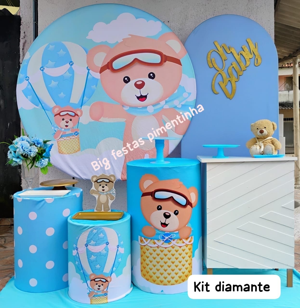 Kit Diamante Ursinho Baloeiro - big festas pimentinha