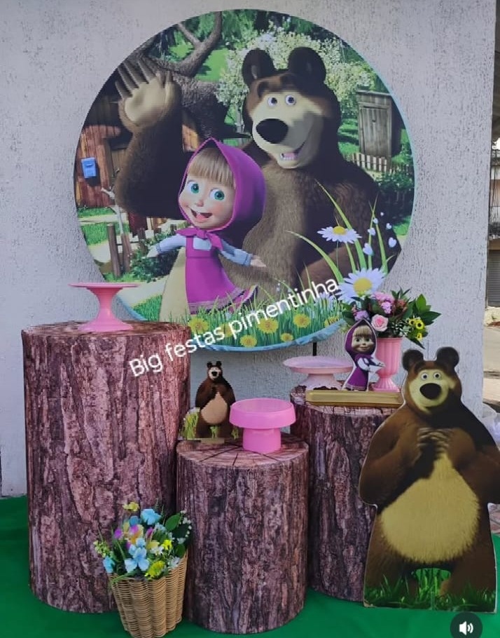 Kit Prata Marsha E Urso - big festas pimentinha